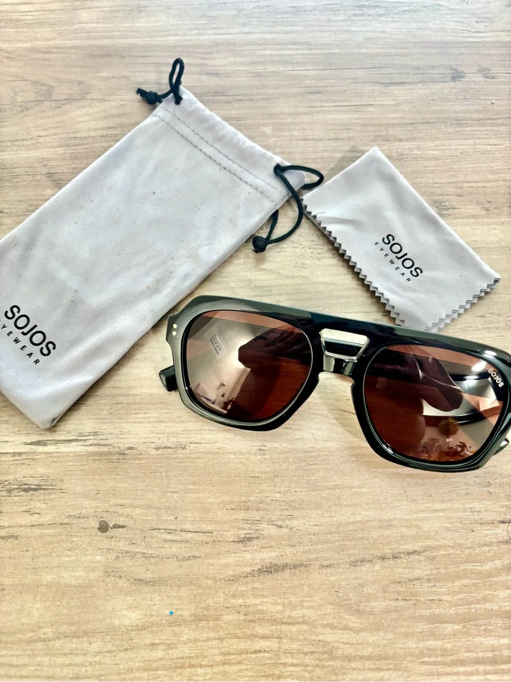 Women’s Sojos Polarized Black Frame Sunglasses with Brown Lenses